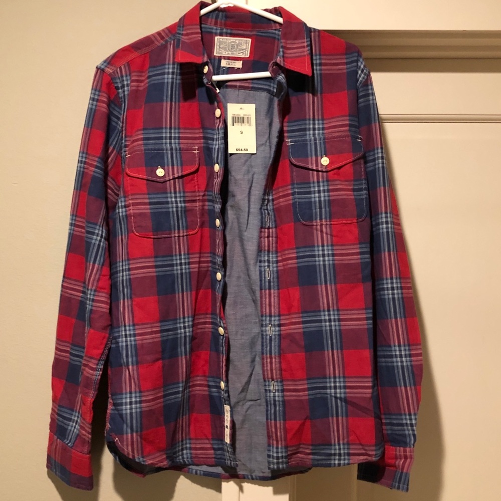Lucky Brand Striped Men's Red & Blue Shirt Size S